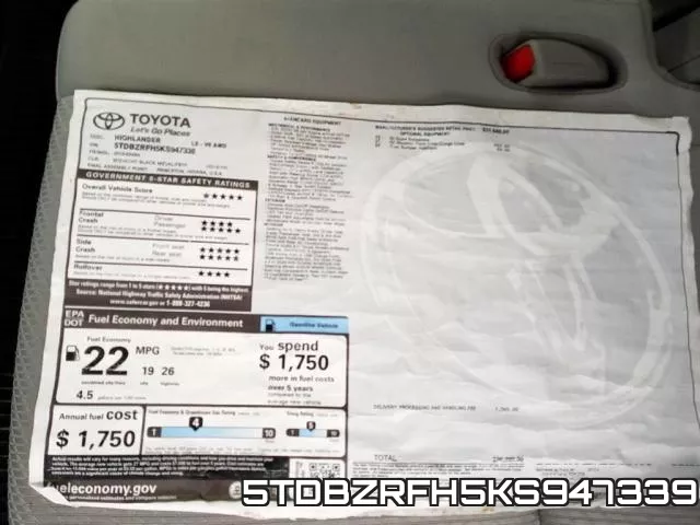 5TDBZRFH5KS947339 фото 10
