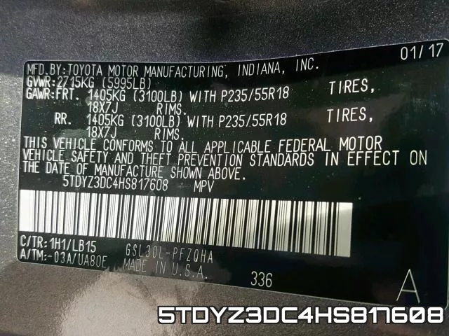 5TDYZ3DC4HS817608 фото 2