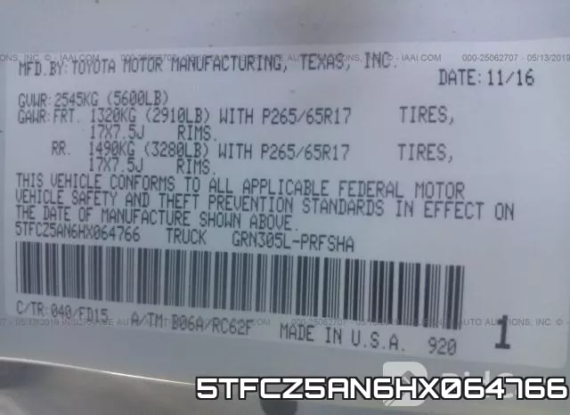 5TFCZ5AN6HX064766 фото 9