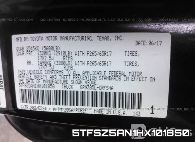 5TFSZ5AN1HX101850 фото 10