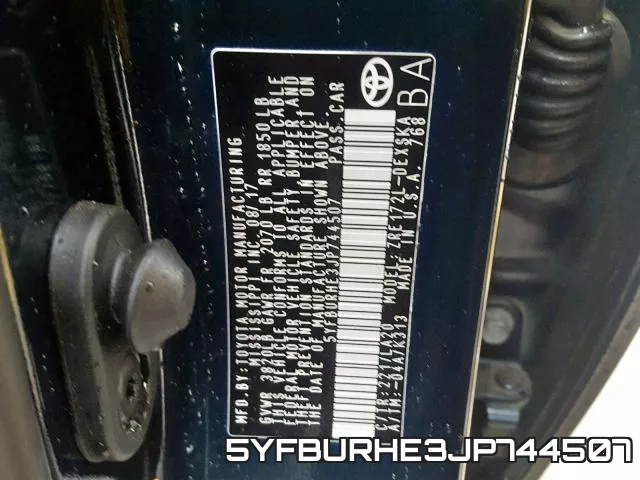 5YFBURHE3JP744507 фото 2