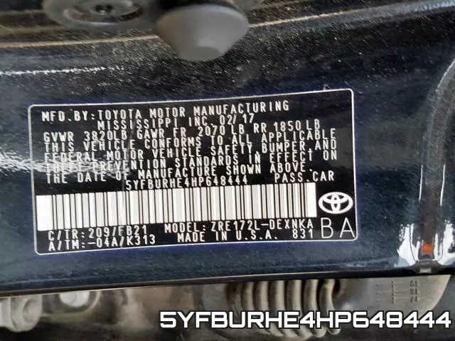 5YFBURHE4HP648444 фото 2