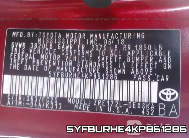 5YFBURHE4KP861286 фото 10