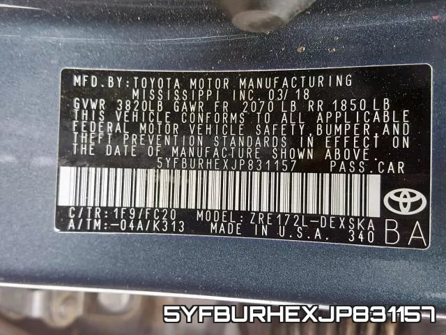 5YFBURHEXJP831157 фото 2