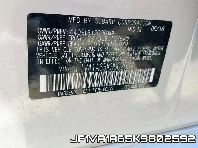 JF1VA1A65K9802592 фото 2