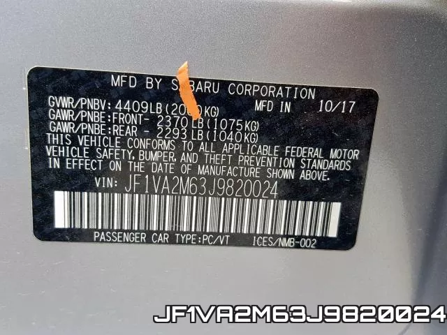 JF1VA2M63J9820024 фото 2