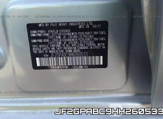 JF2GPABC9HH260533 фото 10
