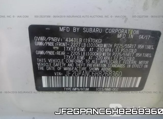 JF2GPANC6H8268360 фото 10