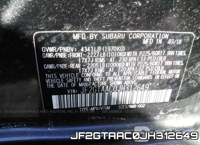 JF2GTAAC0JH312649 фото 10