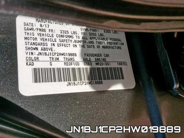 JN1BJ1CP2HW019889 фото 2