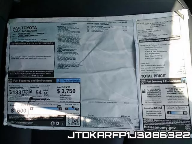 JTDKARFP1J3086322 фото 2