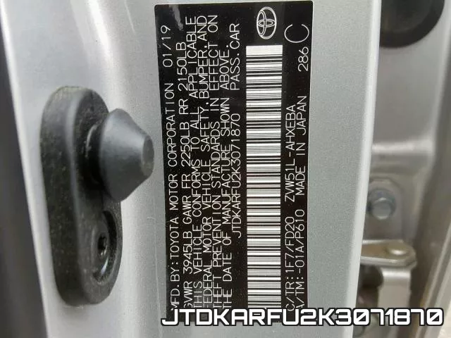 JTDKARFU2K3071870 фото 2