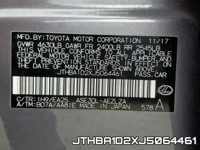 JTHBA1D2XJ5064461 фото 2