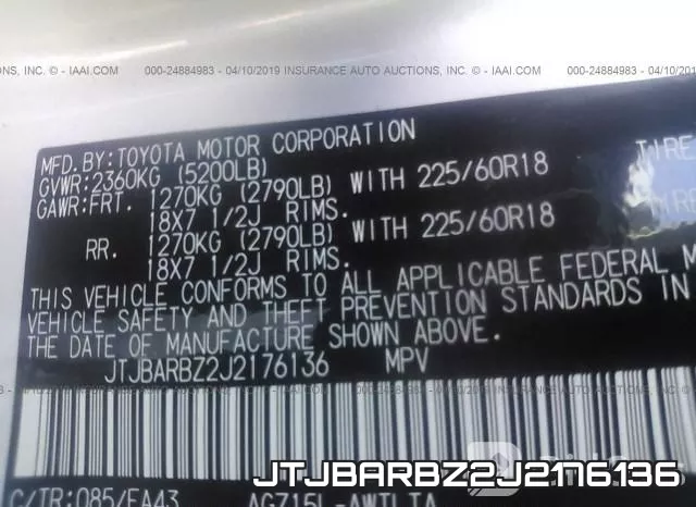 JTJBARBZ2J2176136 фото 10
