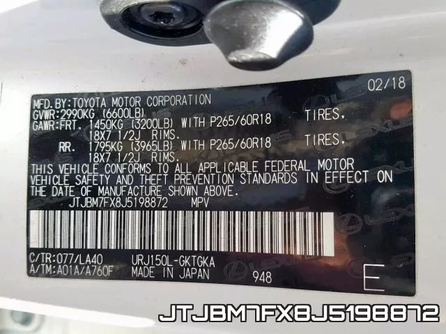 JTJBM7FX8J5198872 фото 2