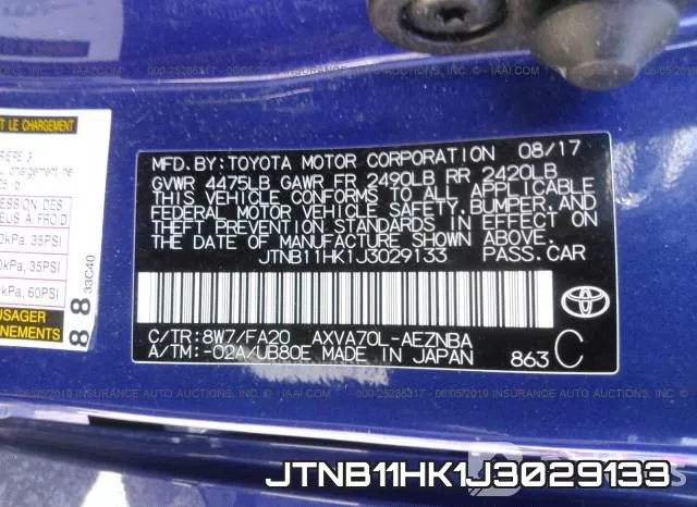 JTNB11HK1J3029133 фото 10