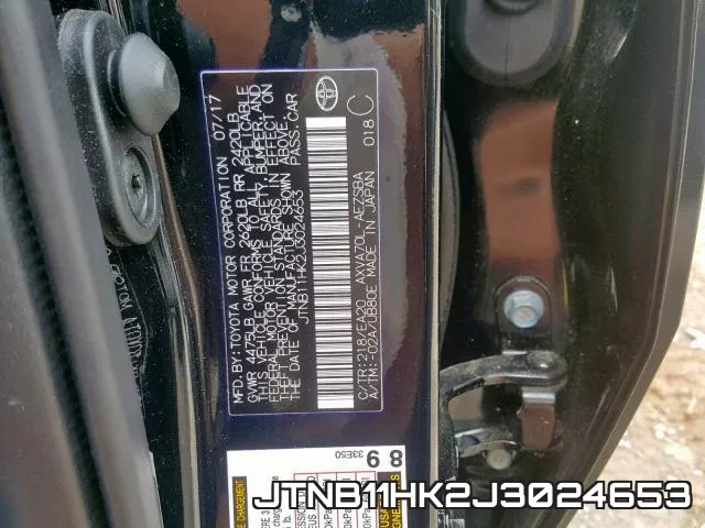 JTNB11HK2J3024653 фото 2