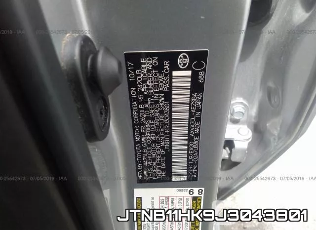 JTNB11HK9J3043801 фото 10