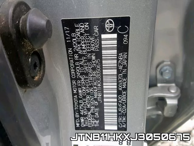 JTNB11HKXJ3050675 фото 2