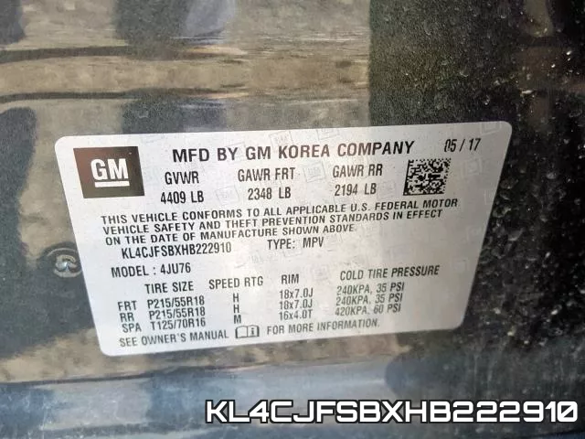 KL4CJFSBXHB222910 фото 2