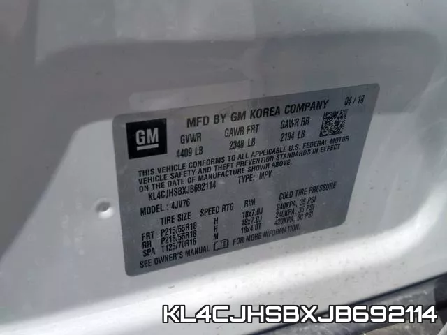 KL4CJHSBXJB692114 фото 2