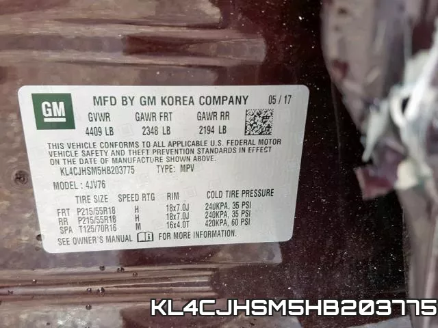 KL4CJHSM5HB203775 фото 2