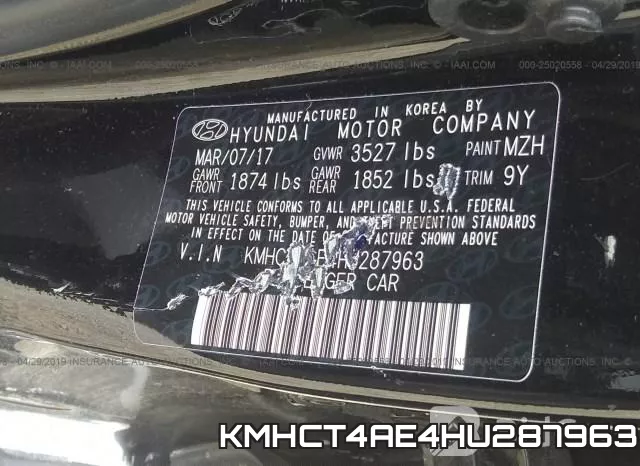 KMHCT4AE4HU287963 фото 10