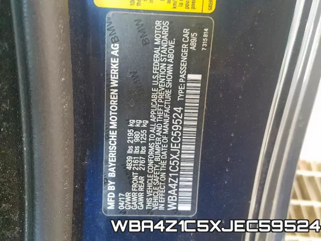WBA4Z1C5XJEC59524 фото 2