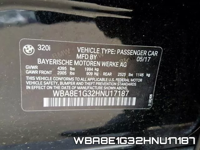 WBA8E1G32HNU17187 фото 2