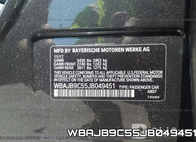 WBAJB9C55JB049451 фото 10