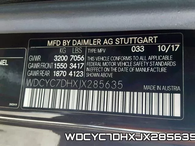 WDCYC7DHXJX285635 фото 2
