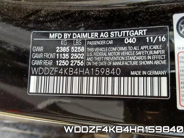 WDDZF4KB4HA159840 фото 2