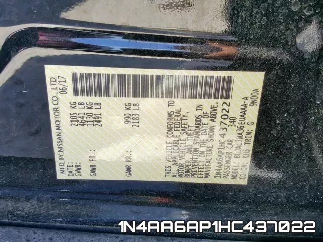 1N4AA6AP1HC437022 фото 2