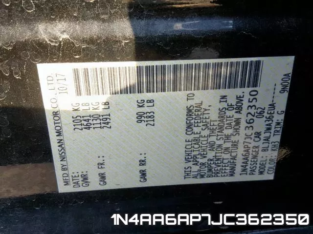 1N4AA6AP7JC362350 фото 2
