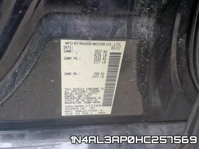 1N4AL3AP0HC257569 фото 2