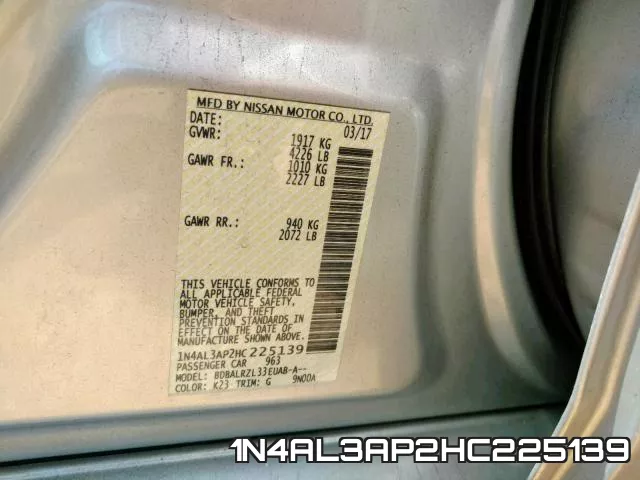 1N4AL3AP2HC225139 фото 2