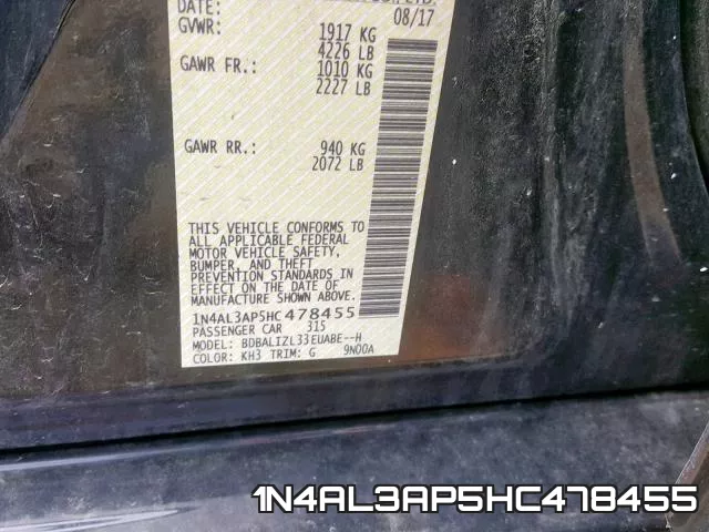 1N4AL3AP5HC478455 фото 2