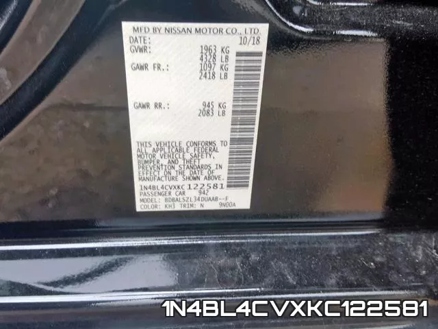 1N4BL4CVXKC122581 фото 2