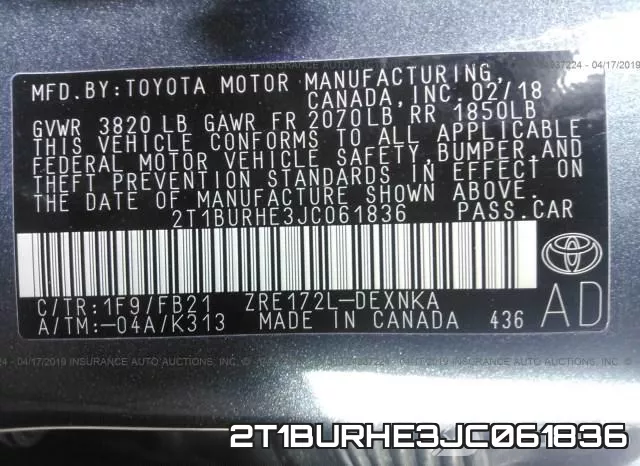 2T1BURHE3JC061836 фото 10