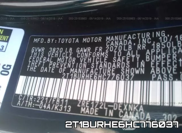 2T1BURHE6HC776037 фото 9