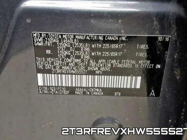 2T3RFREVXHW555527 фото 2