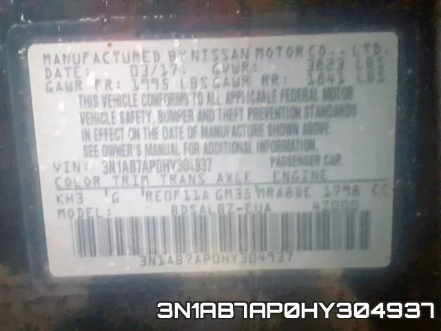 3N1AB7AP0HY304937 фото 2