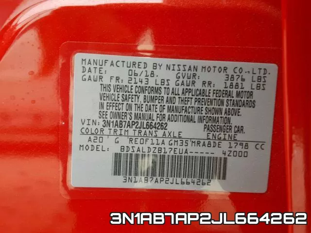 3N1AB7AP2JL664262 фото 2