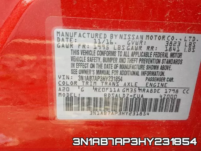 3N1AB7AP3HY231854 фото 2