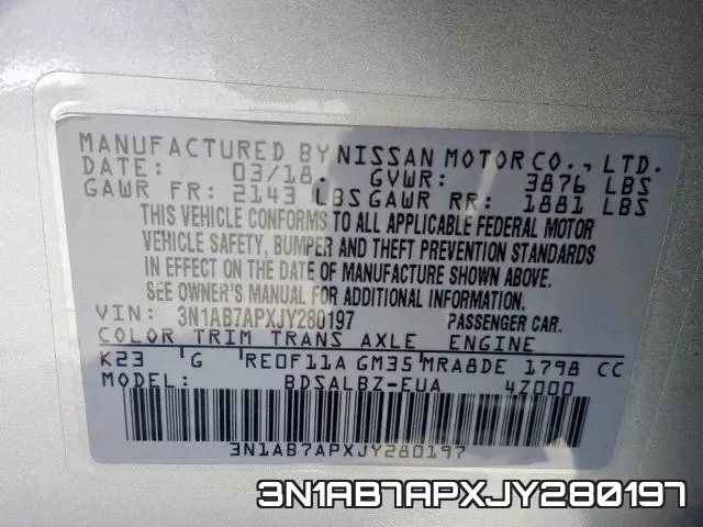 3N1AB7APXJY280197 фото 2