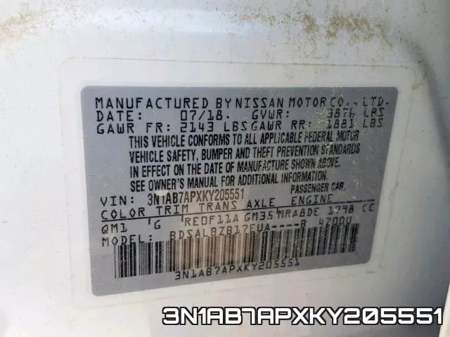 3N1AB7APXKY205551 фото 2
