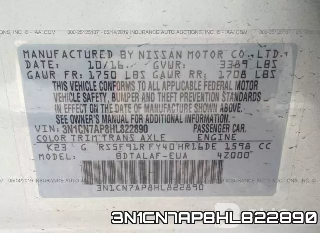 3N1CN7AP8HL822890 фото 10
