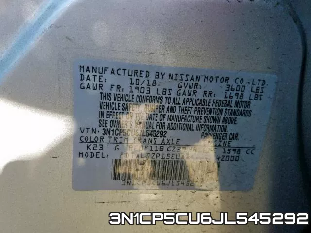 3N1CP5CU6JL545292 фото 2