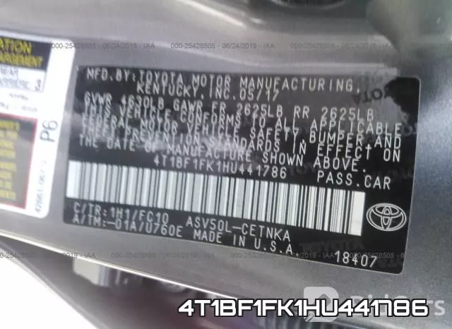 4T1BF1FK1HU441786 фото 10