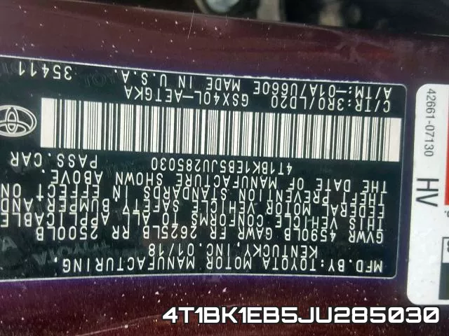 4T1BK1EB5JU285030 фото 2